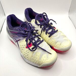 ASICS‎ Gel-Resolution 6 Women White/Purple/Pink Athletic PGuard Tennis Shoe Sz 7